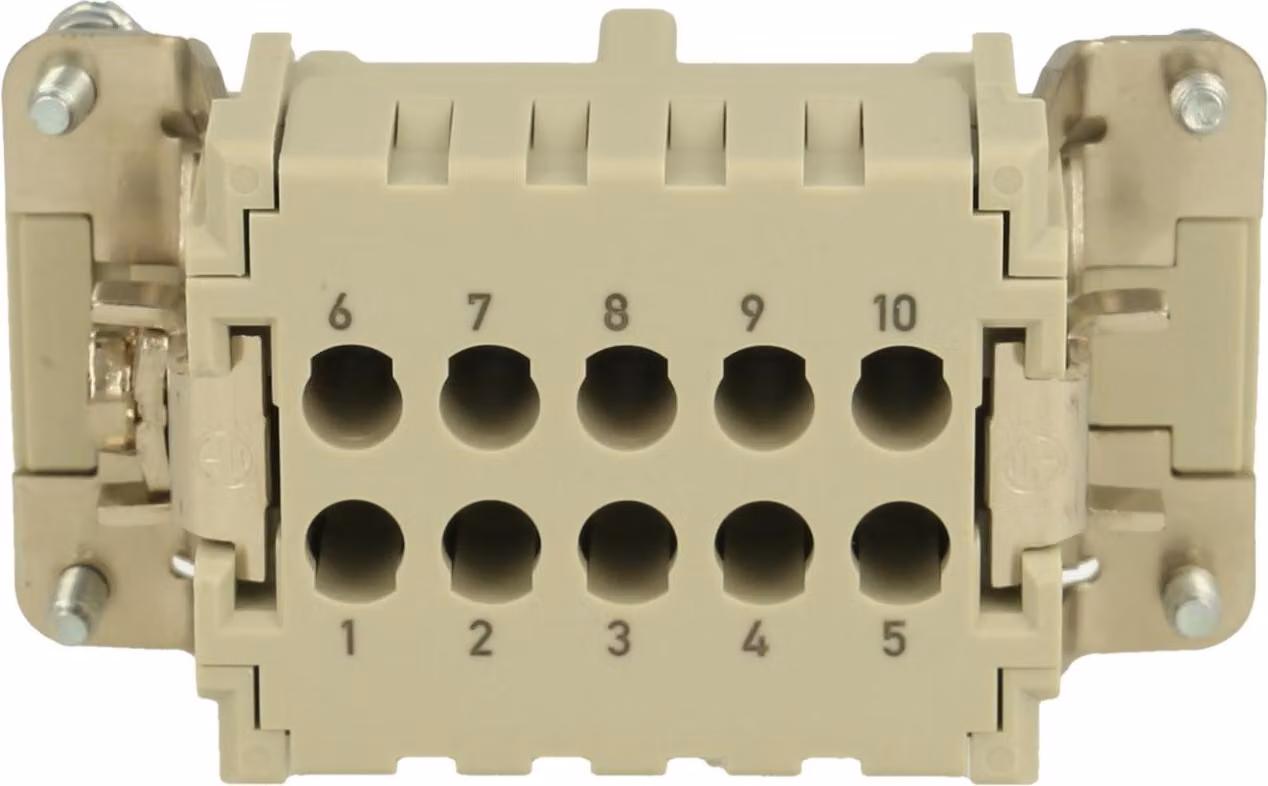 HARTING Han 10E HMC inserto femmina (F) connessione a crimpare, 10 poli + PE 500 V, 16 A - 1 pezzo