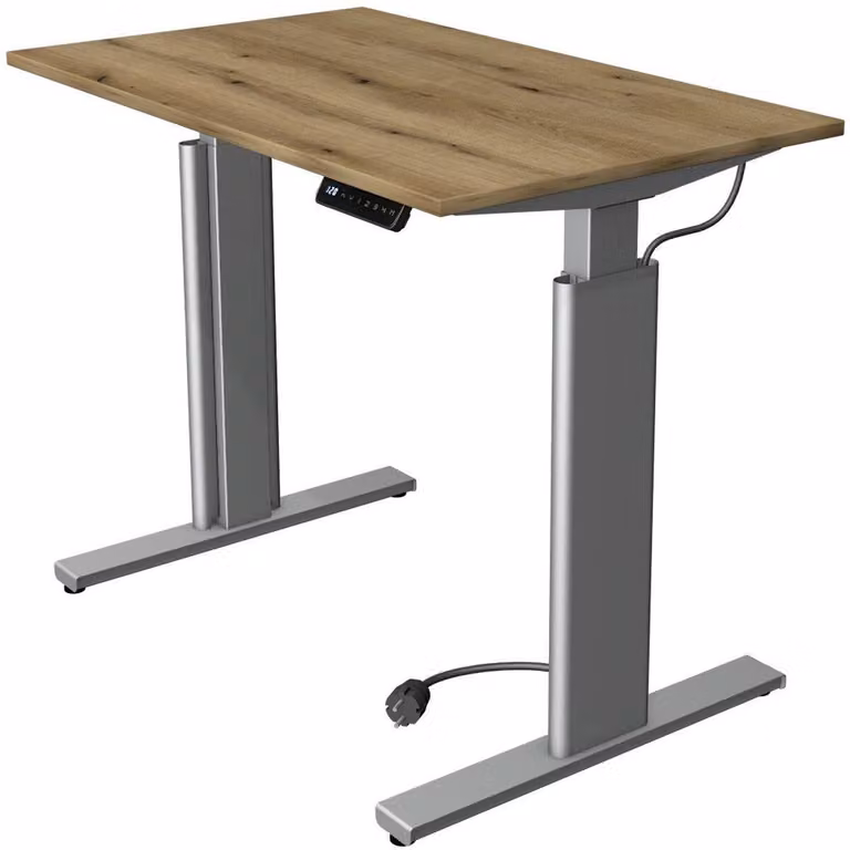 Tavolo da salotto/da bar Move 3 LxPxH 100x60x72-120 cm argento/rovere