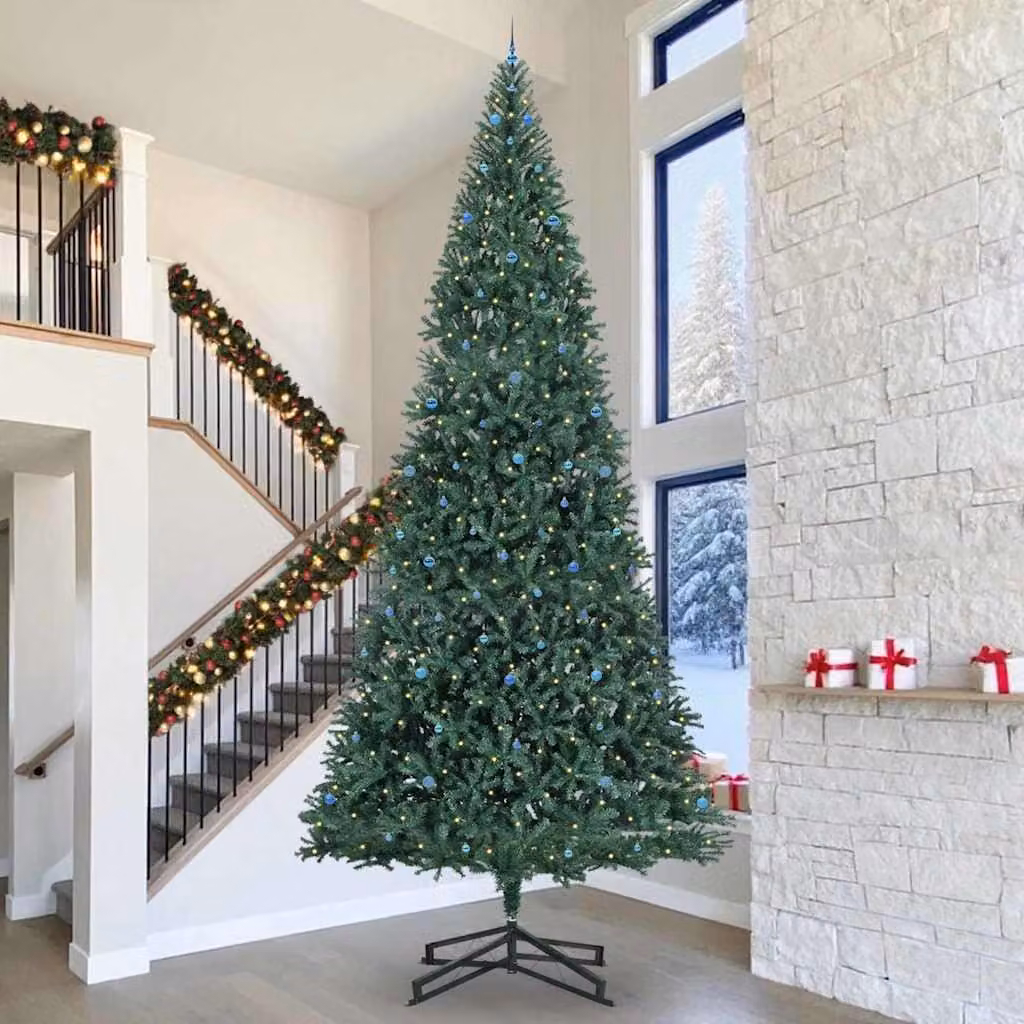 Maison Exclusive - Albero di Natale artificiale illuminato con set di palline verdi