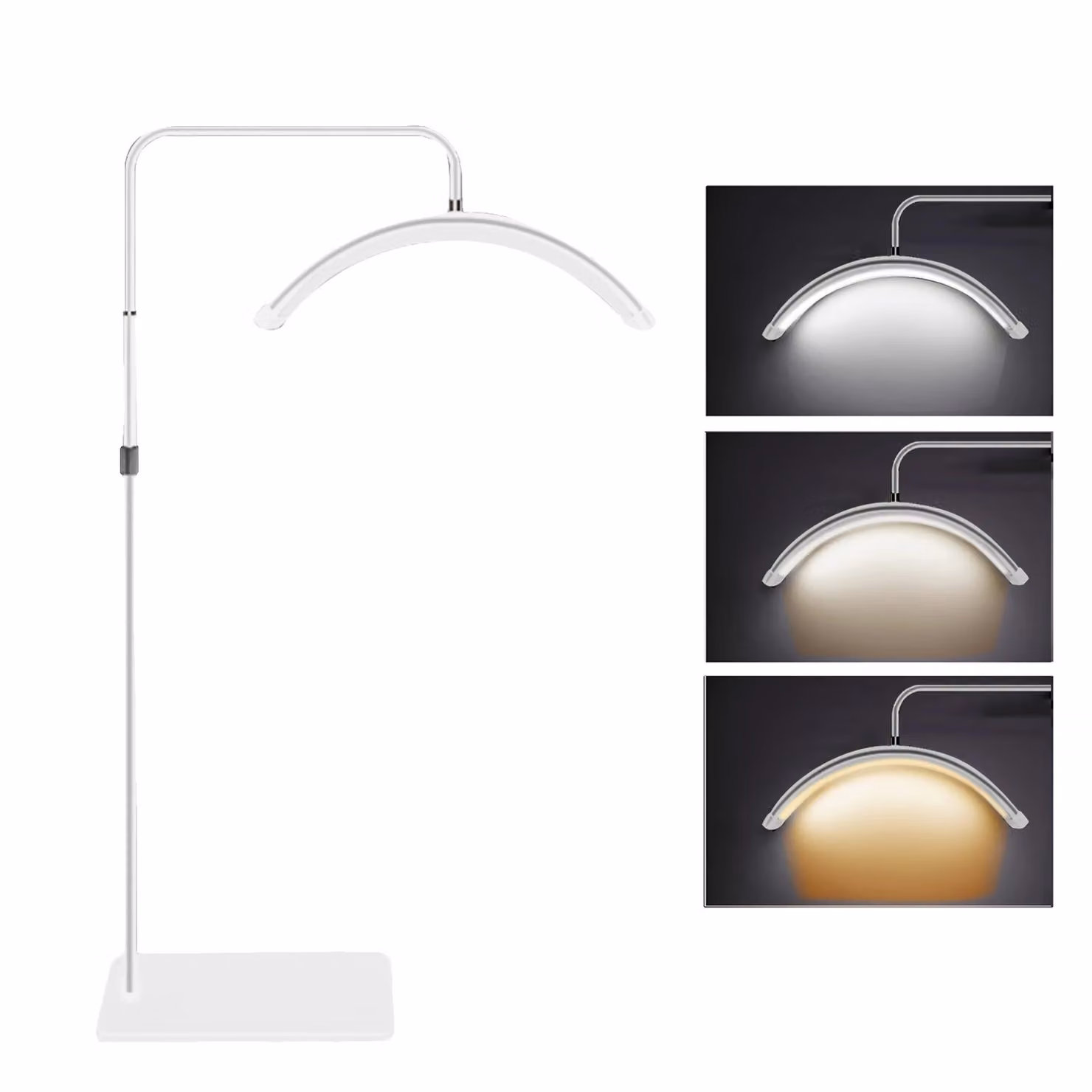 Luci video a LED, a forma di mezzaluna, dimmerabili, colore bianco, standard europeo