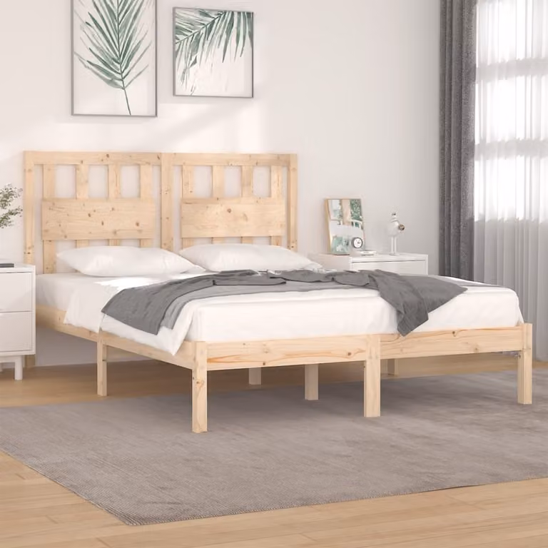 The Living Store Letto in legno massiccio di pino 160x200 cm