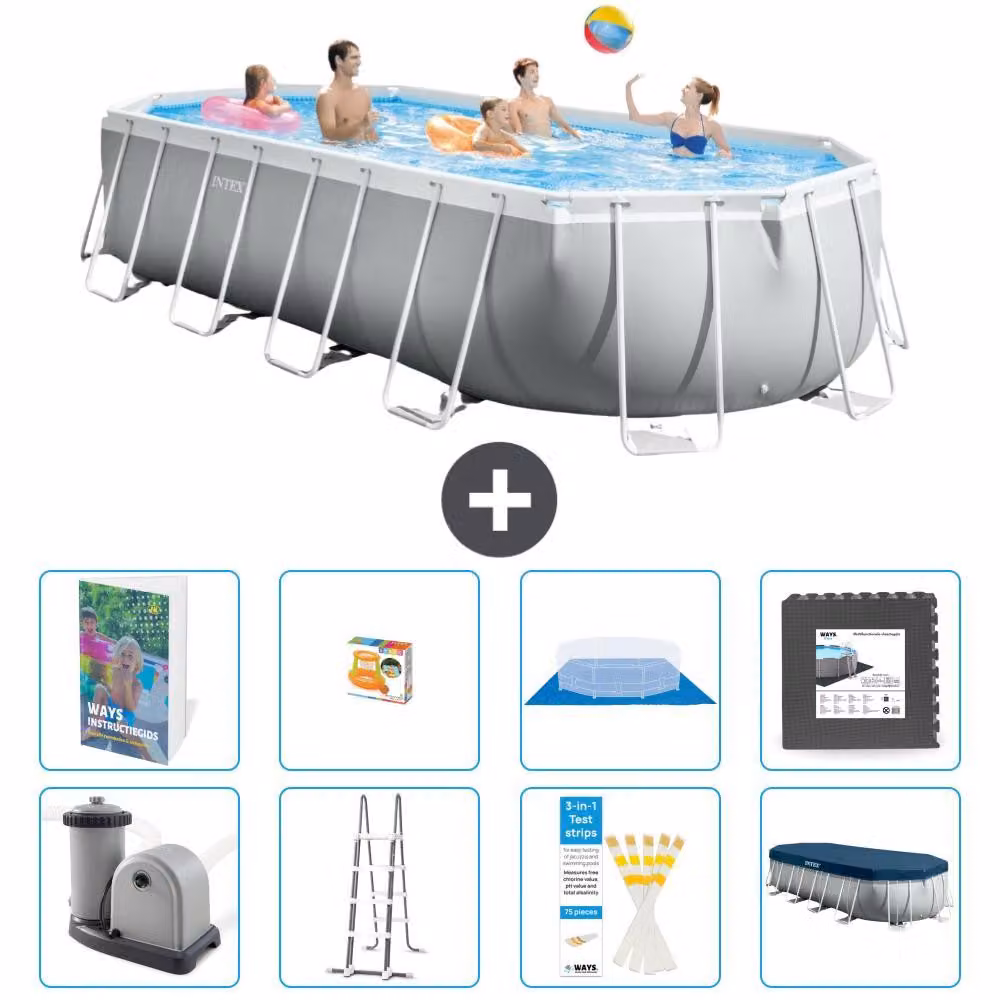 Piscina ovale con struttura a telaio Prism - 610x305x122 cm - 7 pezzi - Modello S525