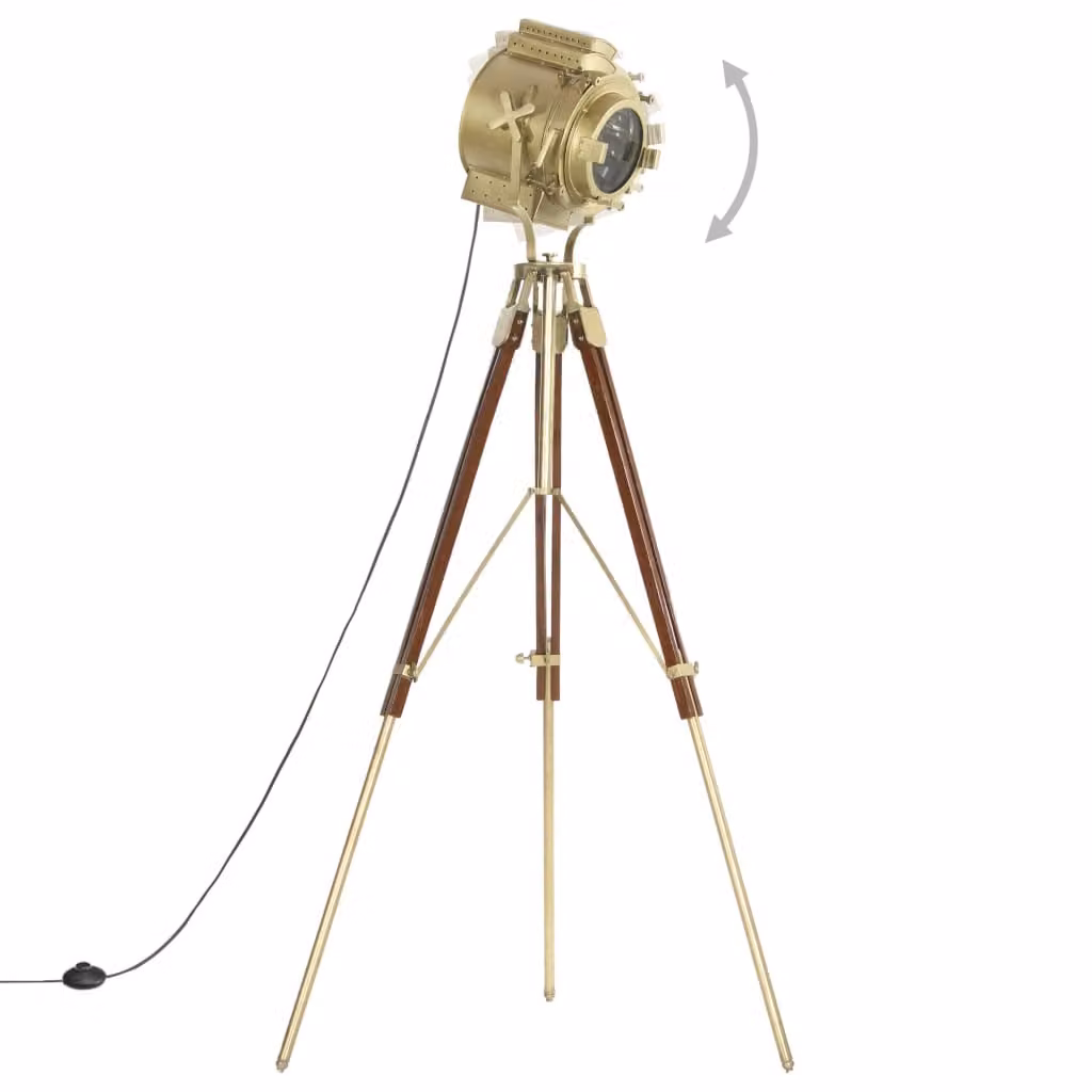 vidaXL Lampada a treppiede in legno massiccio di mango 193 cm