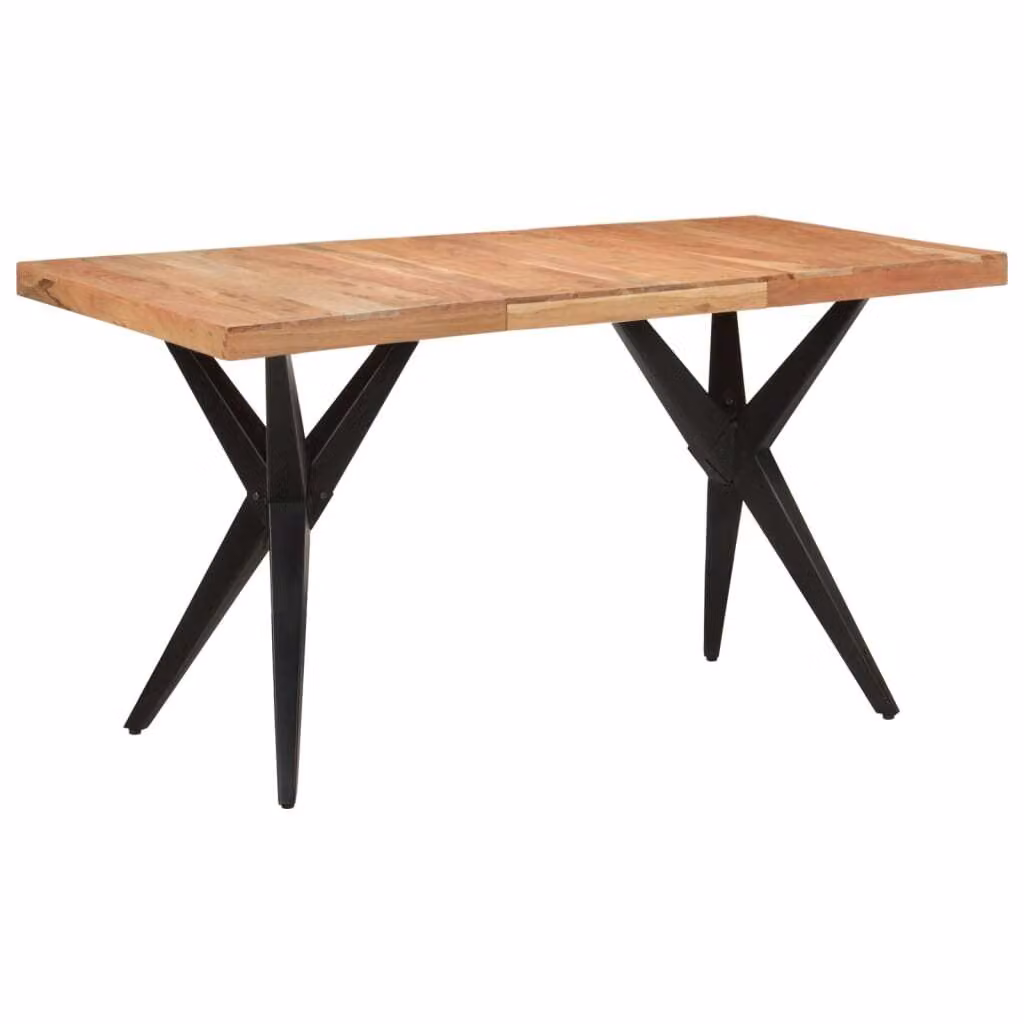 Maison Exclusive - Tavolo da pranzo nero, 140x70x76 cm, in legno massello di acacia