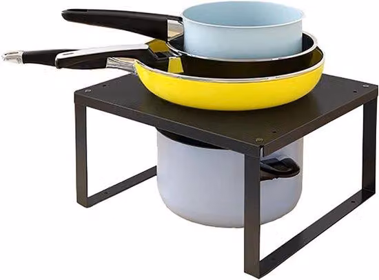 Scaffale da cucina, impilabile, in acciaio inossidabile, organizer per cucina, ripostiglio, bagno, contenitore, organizer (1 pezzo, L: 30 x 28 x 15 cm)