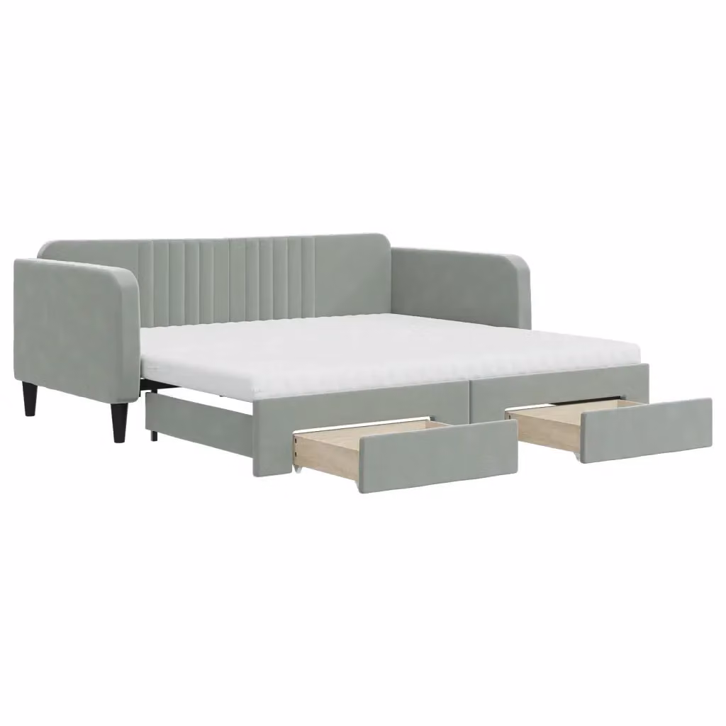 Divano Letto Moderno vidaXL Grigio con Struttura Imbottita in Legno e Metallo – 2