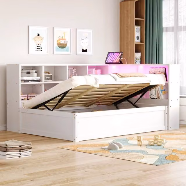 Letto sofa multifunzione legno bianco 90x200 cm