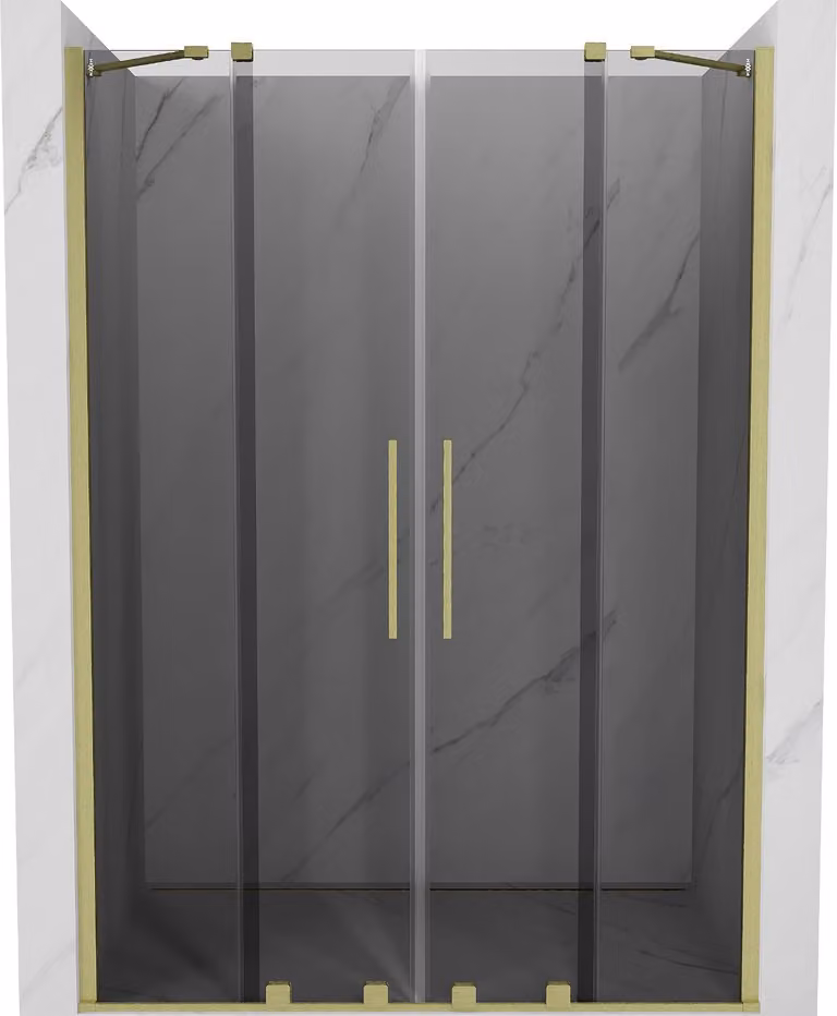 Mexen Velar Duo porte doccia scorrevoli 160 cm, grafite, dorato spazzolato - 871-160-000-42-55