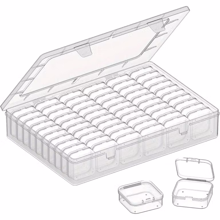 Contenitore organizzatore per perline, grande capacità, design impilabile, dimensioni 60G x 5,5H x 34
