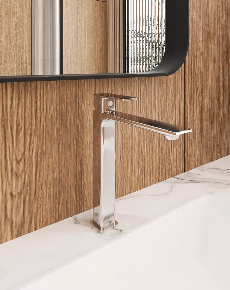 Rubinetto alto per lavabo con flessibili Cromo Ten