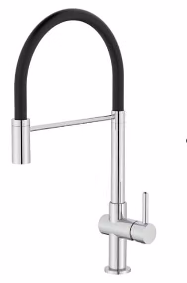 Rubinetto da cucina con bocchetta flessibile, finitura cromata, modello Gastro CR-4400-GT, marca Aquanello