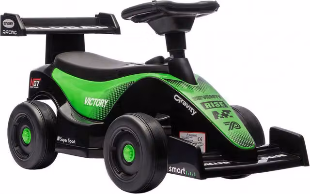 Auto cavalcabile F1 AIYAPLAY con volante musicale e ruote silenziose, verde