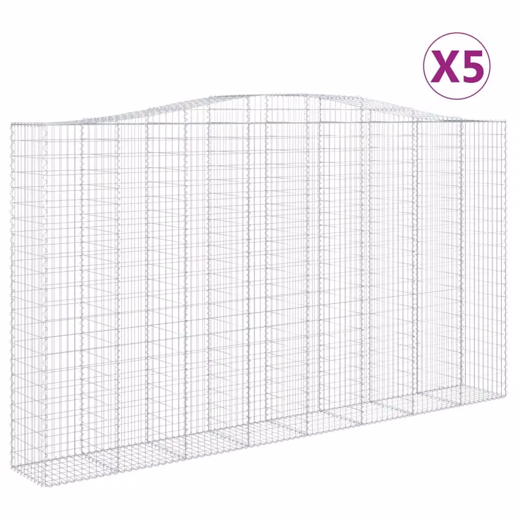 Cesti Gabbioni ad Arco 5 pz 400x50x220/240 cm Ferro Zincato