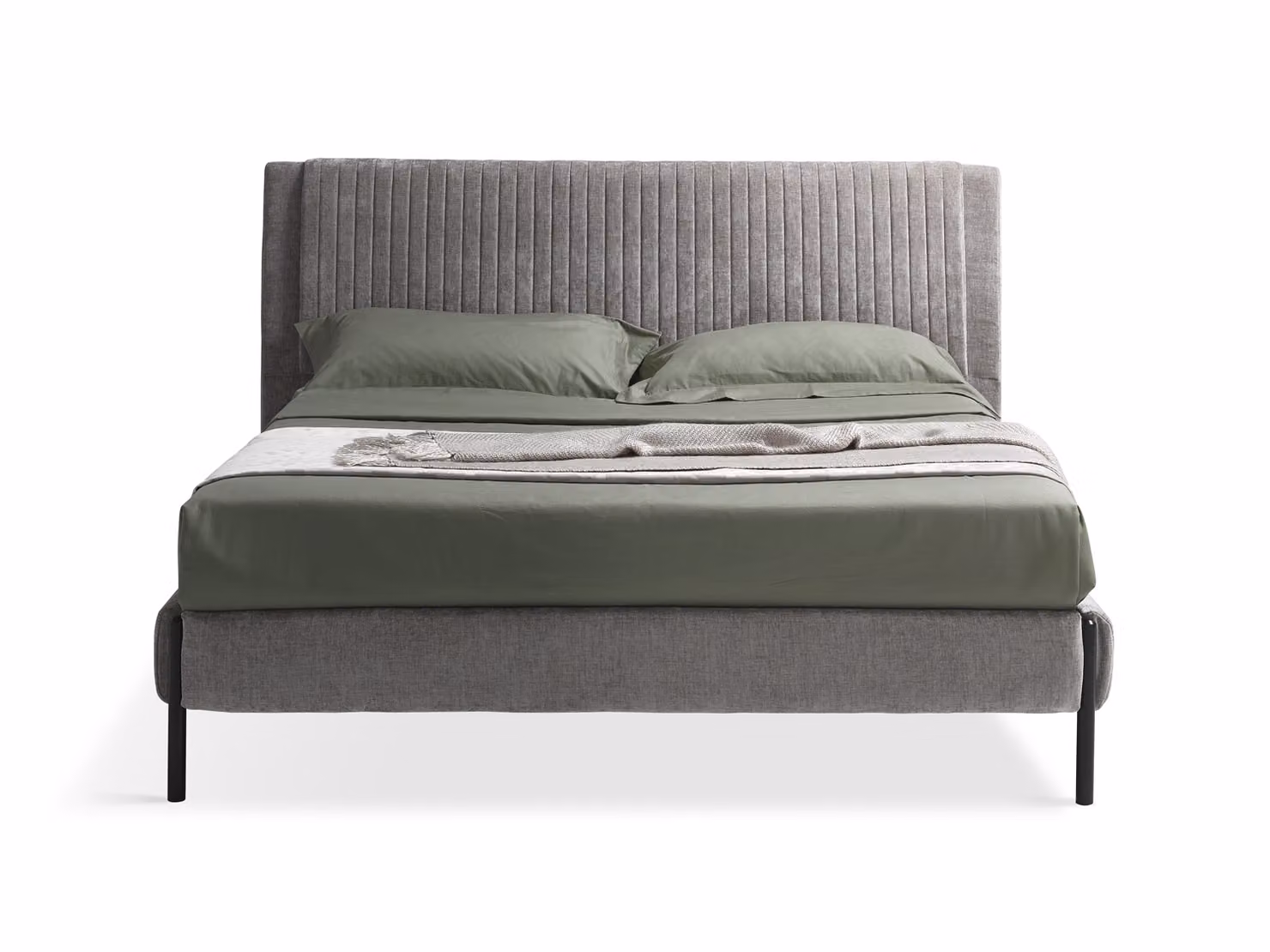 Letto Matrimoniale in Velluto MIAMI Grigio