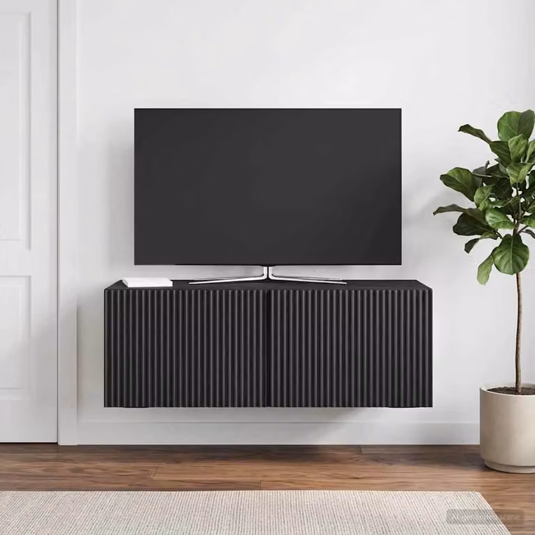 vidaXL Mobile Porta TV da Muro Moderno in MDF Nero L: 78,5 cm, P: 31 cm, H: 30 cm