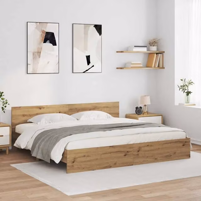Struttura del letto Rovere artigianale 200 x 200 cm 3403602