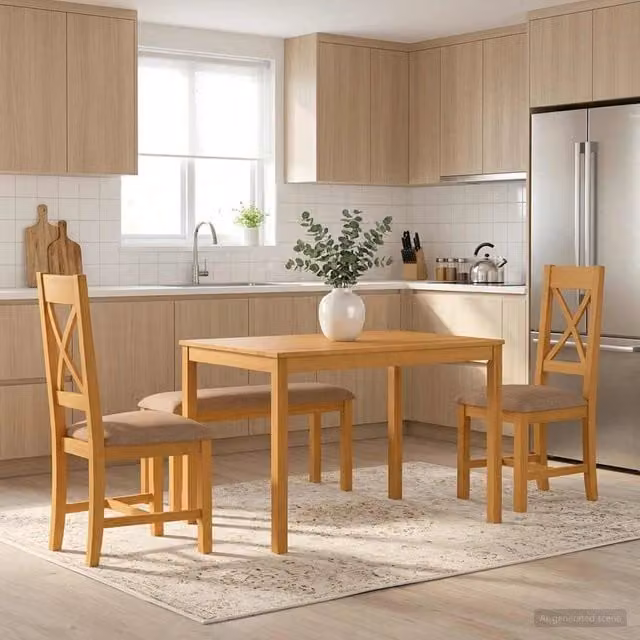 Set da pranzo 4 pz Grigio Legno di Quercia Massello 3430308