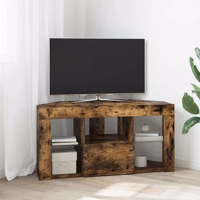 Mobile TV LED Angolare 100 x 40 x 50 cm Rovere fumé 889800