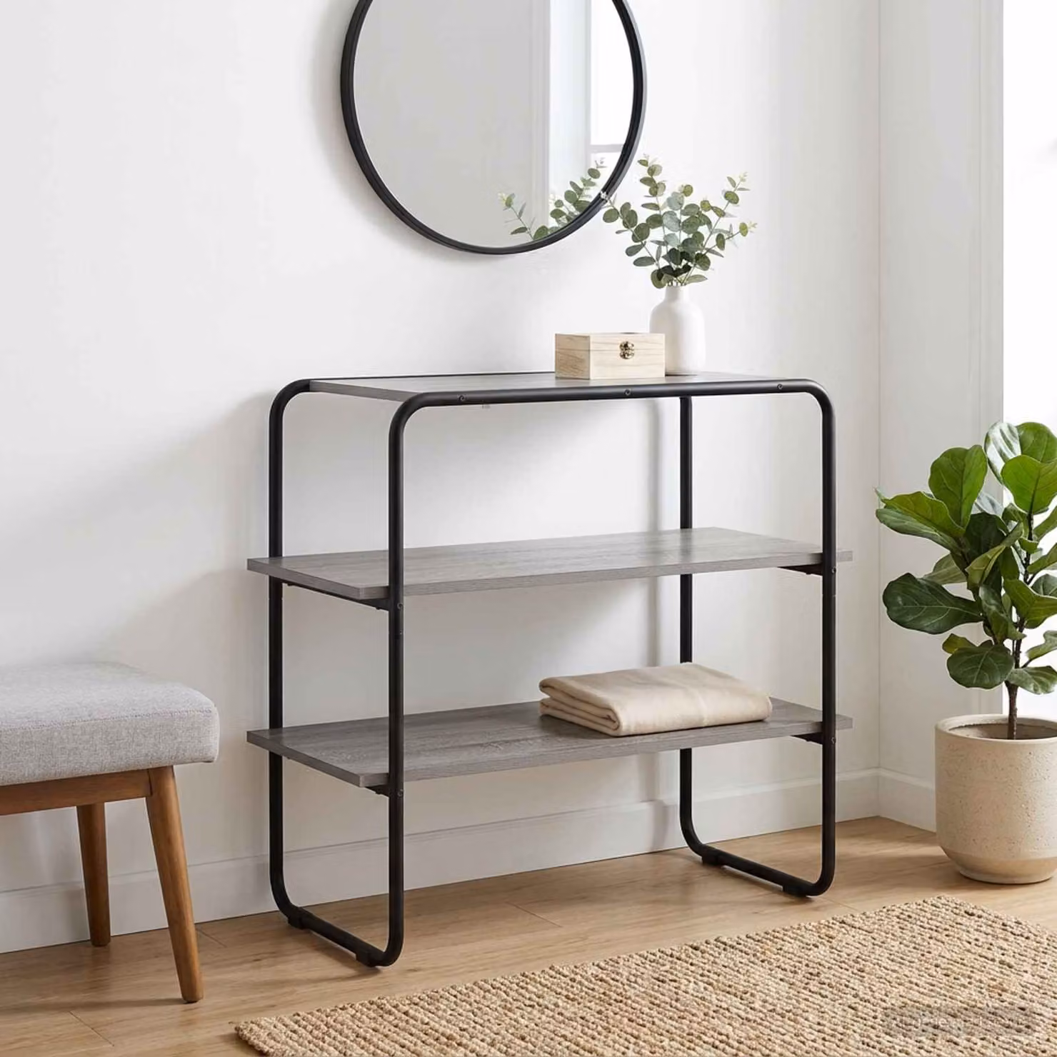 vidaXL Tavolo consolle moderno in stile Sonoma grigio L: 80 cm, P: 41 cm, H: 75 cm