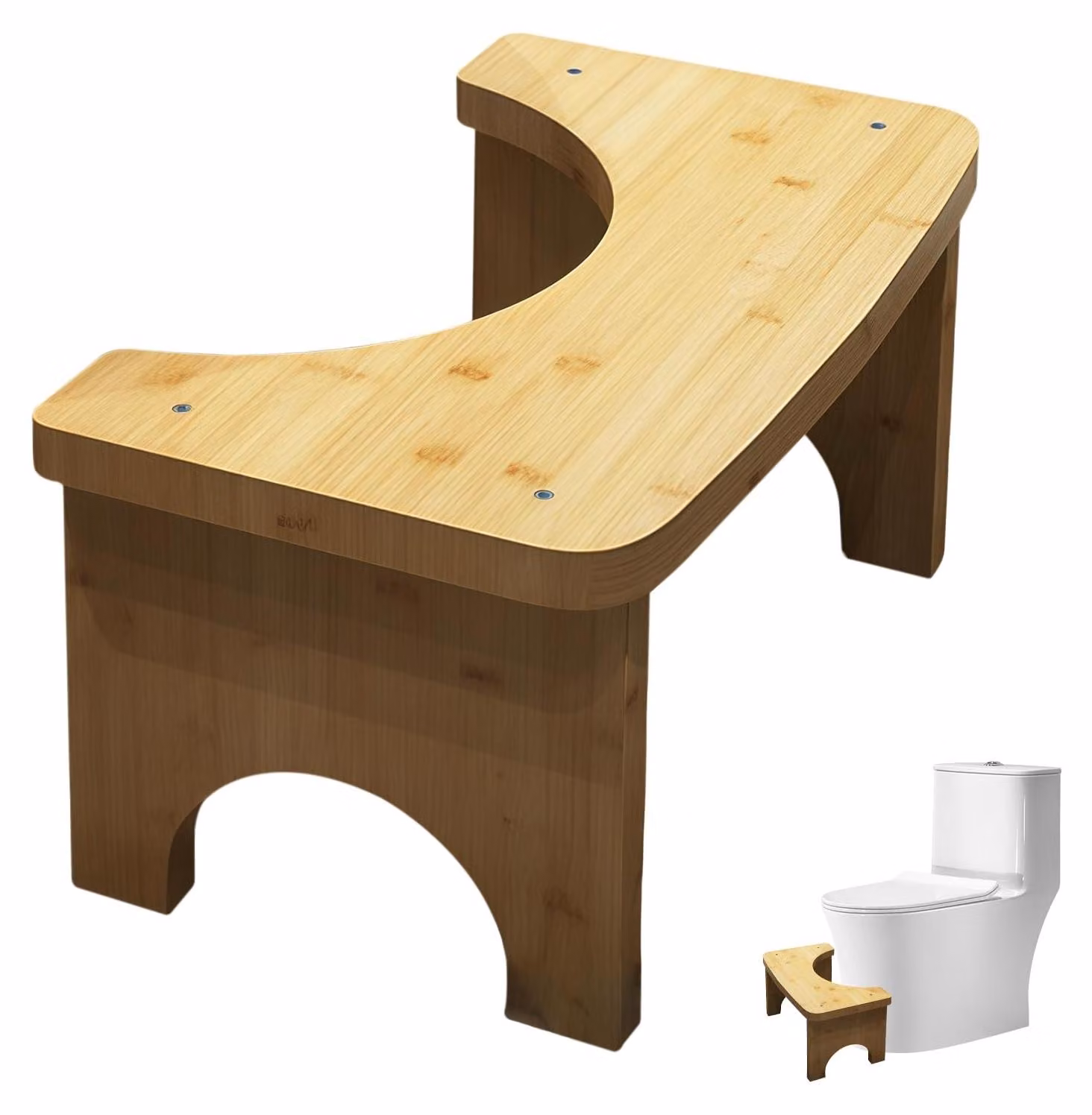 Omgoods - Sedia da bagno in legno ergonomica per adulti e bambini - Design antiscivolo