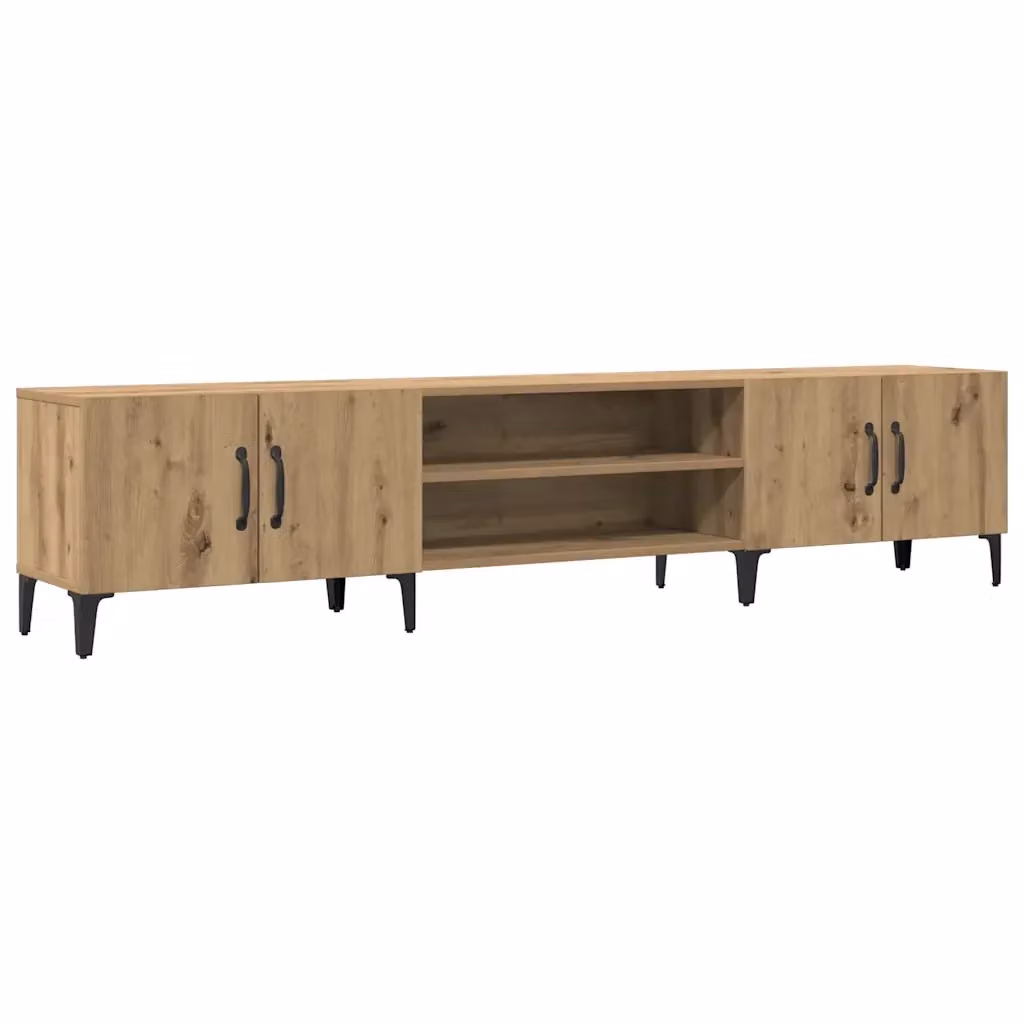 Mobile TV moderno vidaXL in legno e metallo marrone L: 180 cm, P: 31,5 cm, H: 40 cm – 2