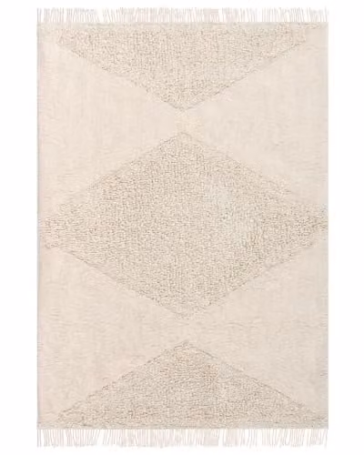 Beliani Tappeto per bambini in cotone 160 x 230 cm con motivo geometrico Beige Sareki