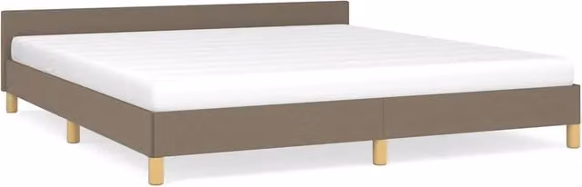 Letto matrimoniale moderno DESIGN IN in tessuto beige L: 160 cm, P: 200 cm, H: 50 cm – 1