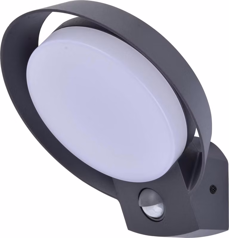 Lutec LED applique da esterno Polo antracite IP54 14W 1000lm bianco caldo 3000K rilevatore di movimento