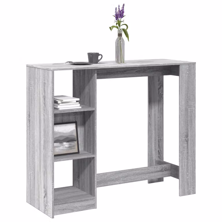 vidaXL Tavolo Bar Moderno con Ripiano in Grigio Sonoma, L 124 x P 46 x H 103,5 cm