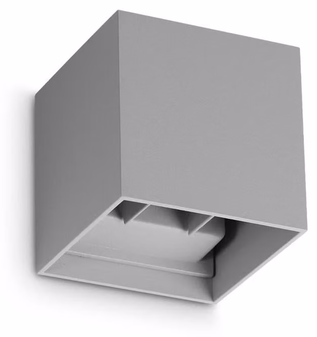 Applique Per Esterno Atom 12W Luce Calda 3000K Grigio Ideal Lux