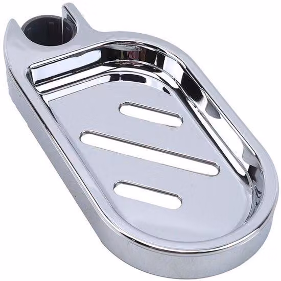 Supporto regolabile per soffione doccia con apertura a vista da 25 mm, color argento