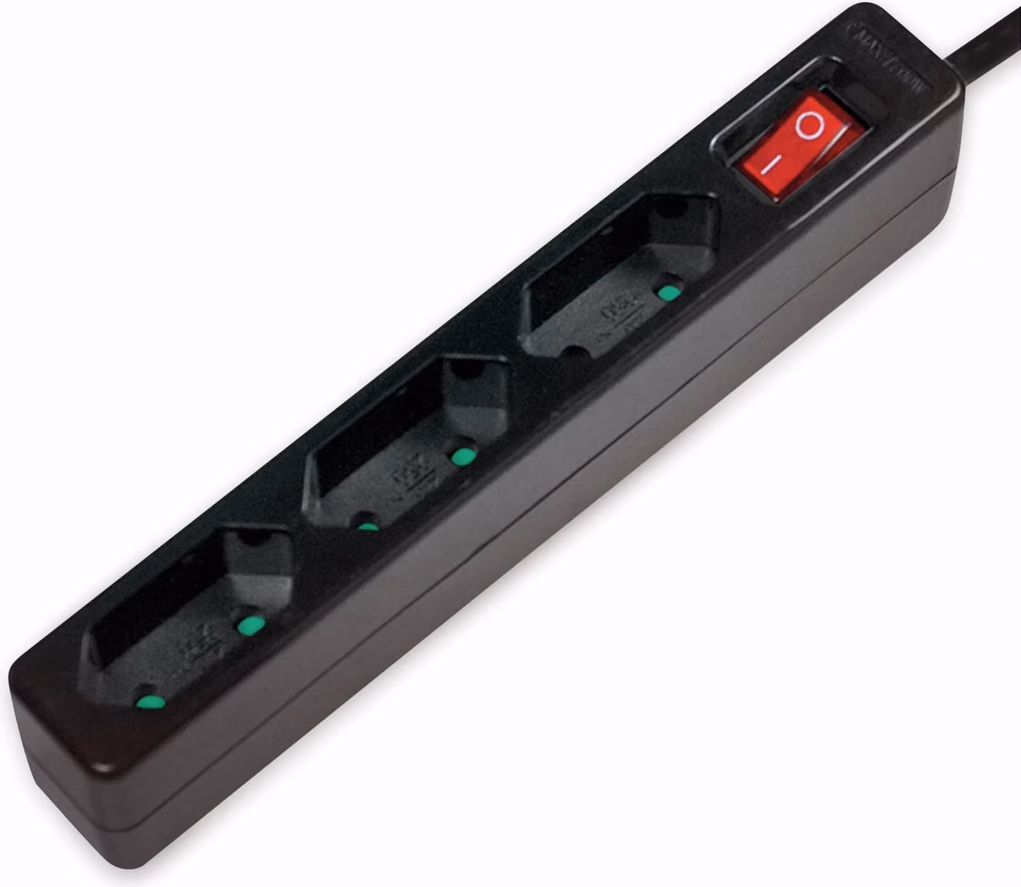 Striscia di prese LogiLink a 3 pieghe con interruttore stretto nero 1,5 m (in blocco)