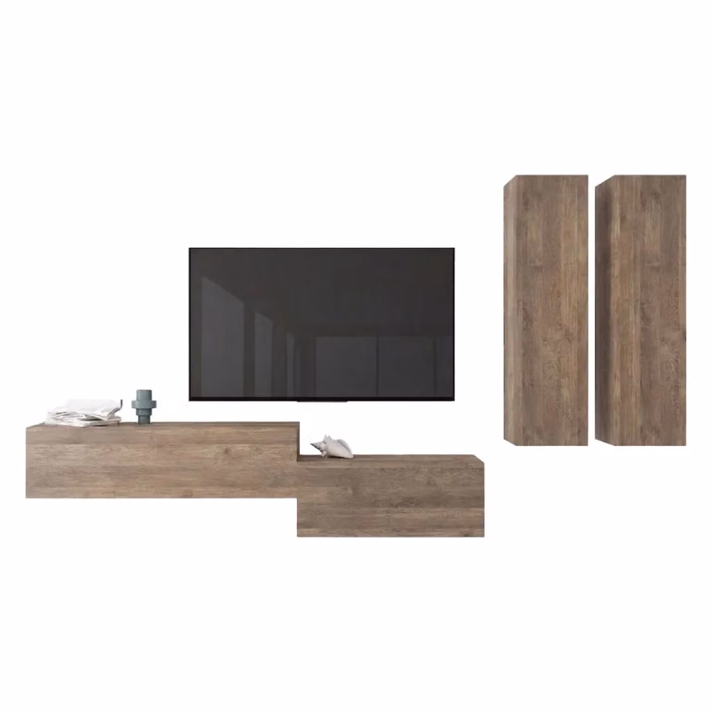 Parete Attrezzata Modulabile Gasoraba DMORA per Soggiorno, Marrone, Design Moderno – 2