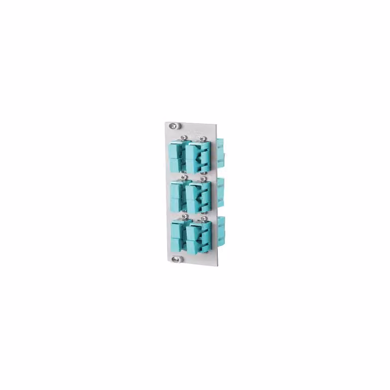 Metz Connect OpDAT REGpro Front 3U, 7T 6xSC-D OM3 (Vetroceramica, acquamarina) 15024ABA06-E