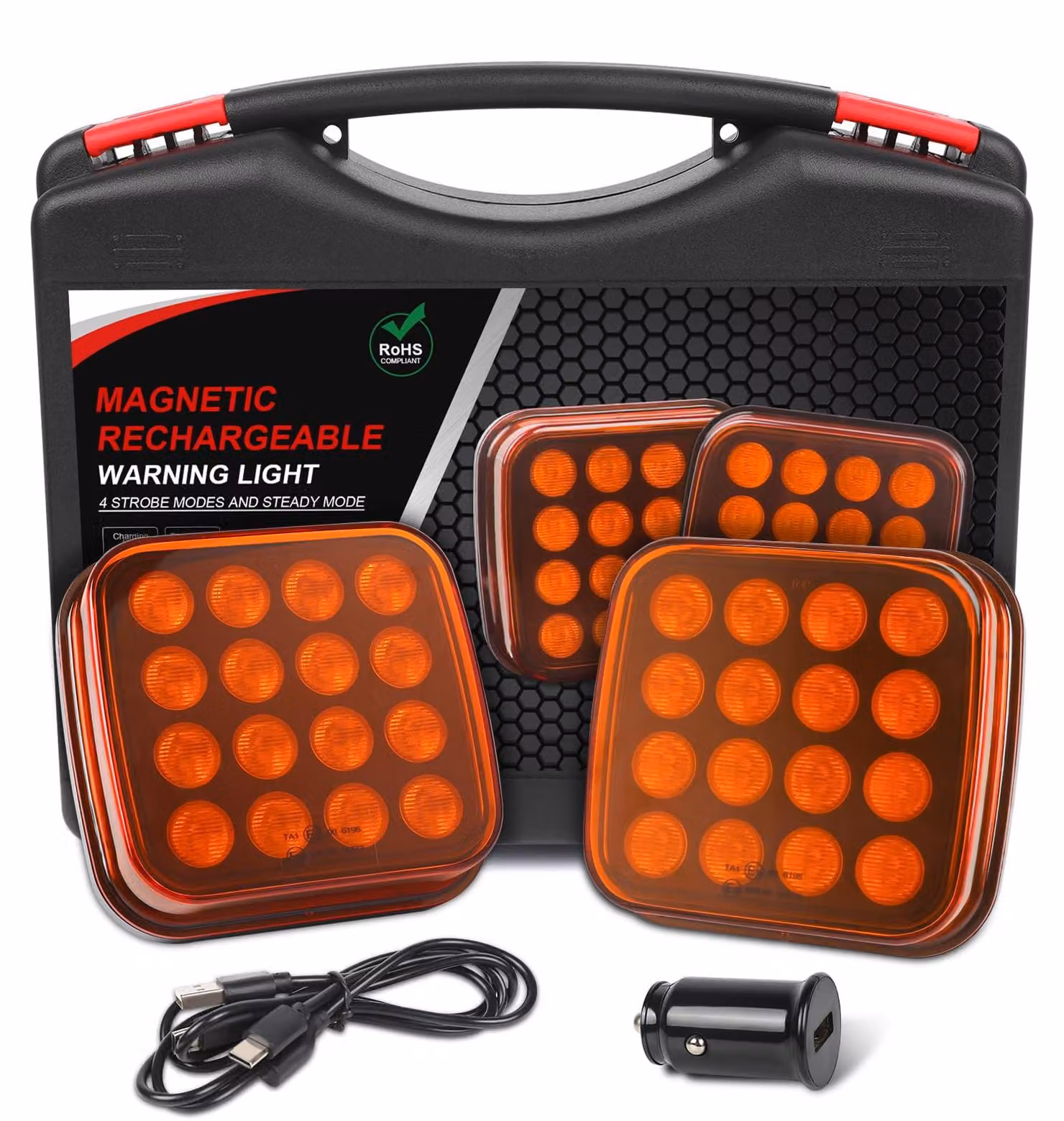 Set di luci di avvertimento a LED wireless, 12V/24V, con 5 modalità