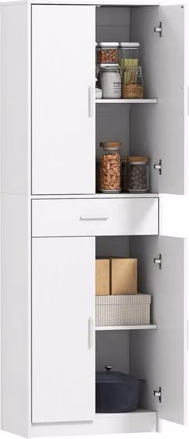 Mobile cucina 3 ripiani regolabili ¨C Xylo ¨C Truciolare MDF bianco salvaspazio
