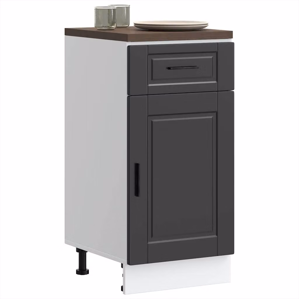 Base da cucina moderna vidaXL in legno MDF nero e grigio L: 46 cm, P: 40 cm, H: 81,5 cm
