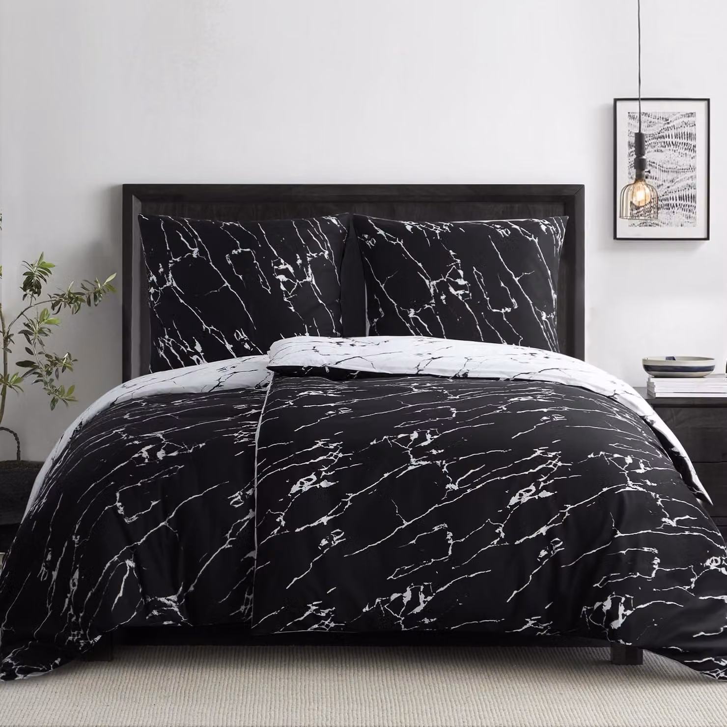 Omgoods - Set di lenzuola in microfibra, 4 pezzi, 135 x 200 cm