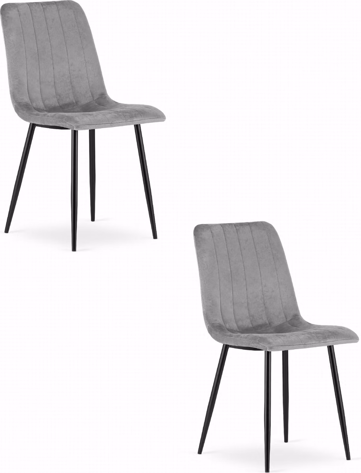 Sedia LAVA - velluto grigio chiaro x 2