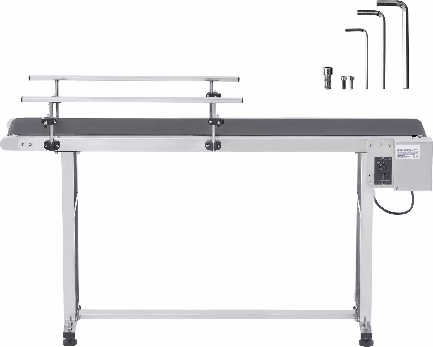 Nastro trasportatore SucceBuy, 59 x 7,8 pollici, robusto acciaio inox e PVC, velocità regolabile