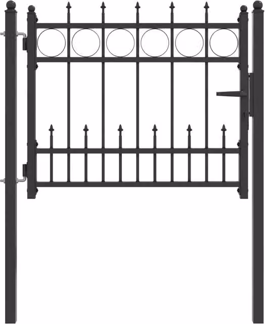 Cancello singolo per recinzione HORST in metallo nero, L: 100 cm, H: 75 cm, bloccabile CFW1292258