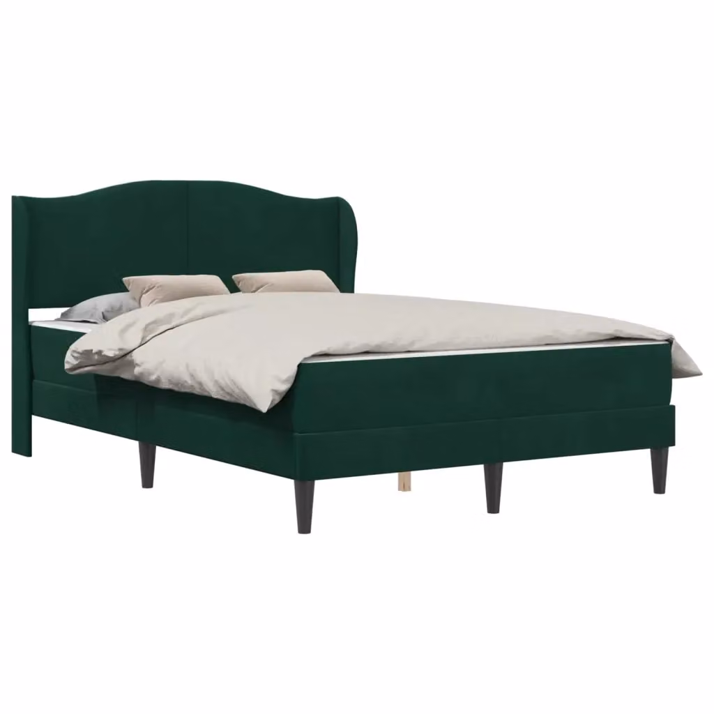 Letto moderno con struttura imbottita in velluto verde e nero vidaXL L/P/H: 120 x 200 x 101 cm – 2