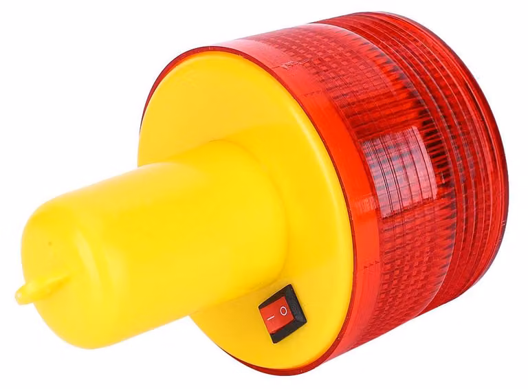 Segnalatore solare lampeggiante a LED, rosso, 1 unità, per lavori stradali