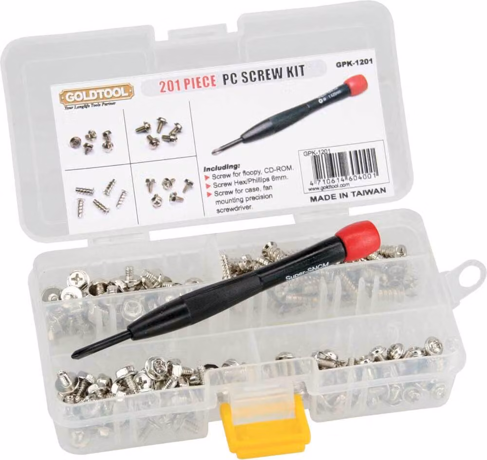 InLine® 77785 Set di viti con cacciavite, 201 pezzi