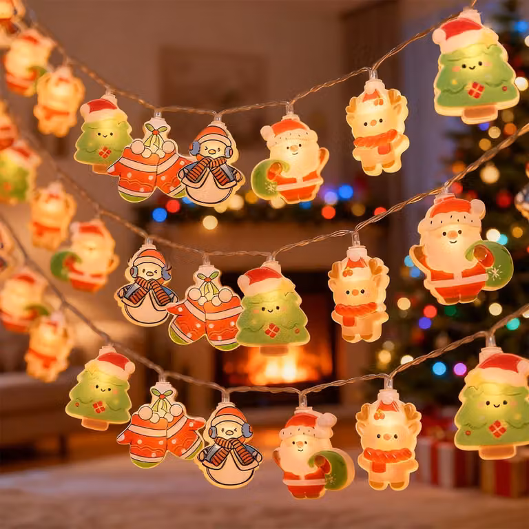Catena luminosa natalizia, 3 metri, 20 LED, multicolore, per uso interno