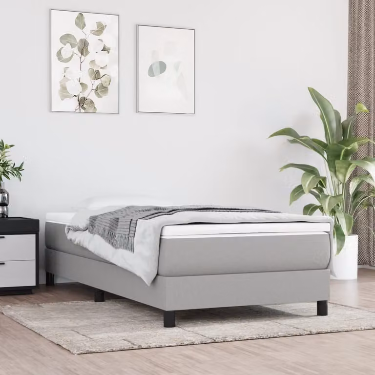 The Living Store Materasso a molle insacchettate grigio chiaro 90x200x20 cm tessuto