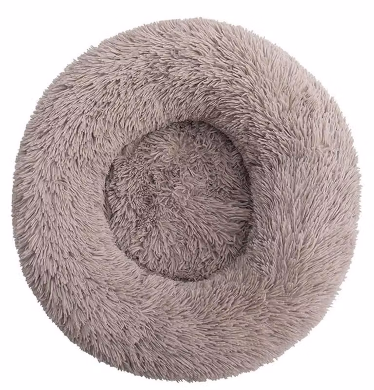 Cuccia per cani, cuccia per gatti, morbida e rotonda in peluche, cuscino a forma di ciambella confortevole, lettino morbido per cani di piccole e grandi dimensioni, 110 cm, colore cammello