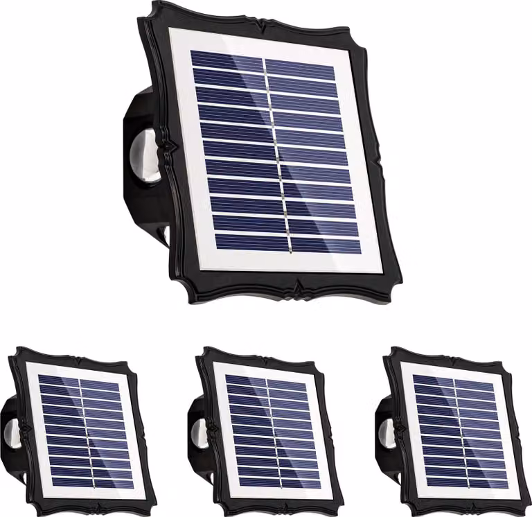 Solpex Lampade da parete a LED solari 3 modalità Giardino esterno 4 pezzi