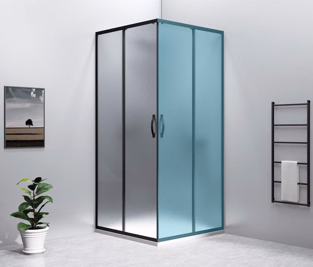 Gelco SIGMA SIMPLY BLACK Porta scorrevole per doccia ad angolo 800 mm, vetro Brick