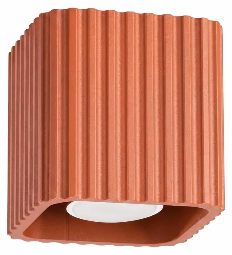 Plafoniera RIFF 1 ocra rossa GU10 1xGU10 10W alluminio 10x10x10cm Sollux Lighting